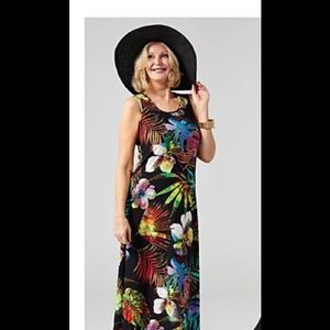 Attitudes by Renee Tropical Maxi Dress 1x NWOT